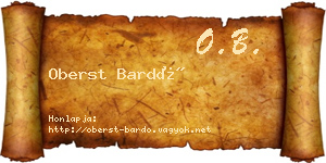 Oberst Bardó névjegykártya